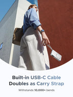 UGREEN MagFlow 10000mAh Qi2 25W MagSafe Power Bank Built-in Cable (White)
