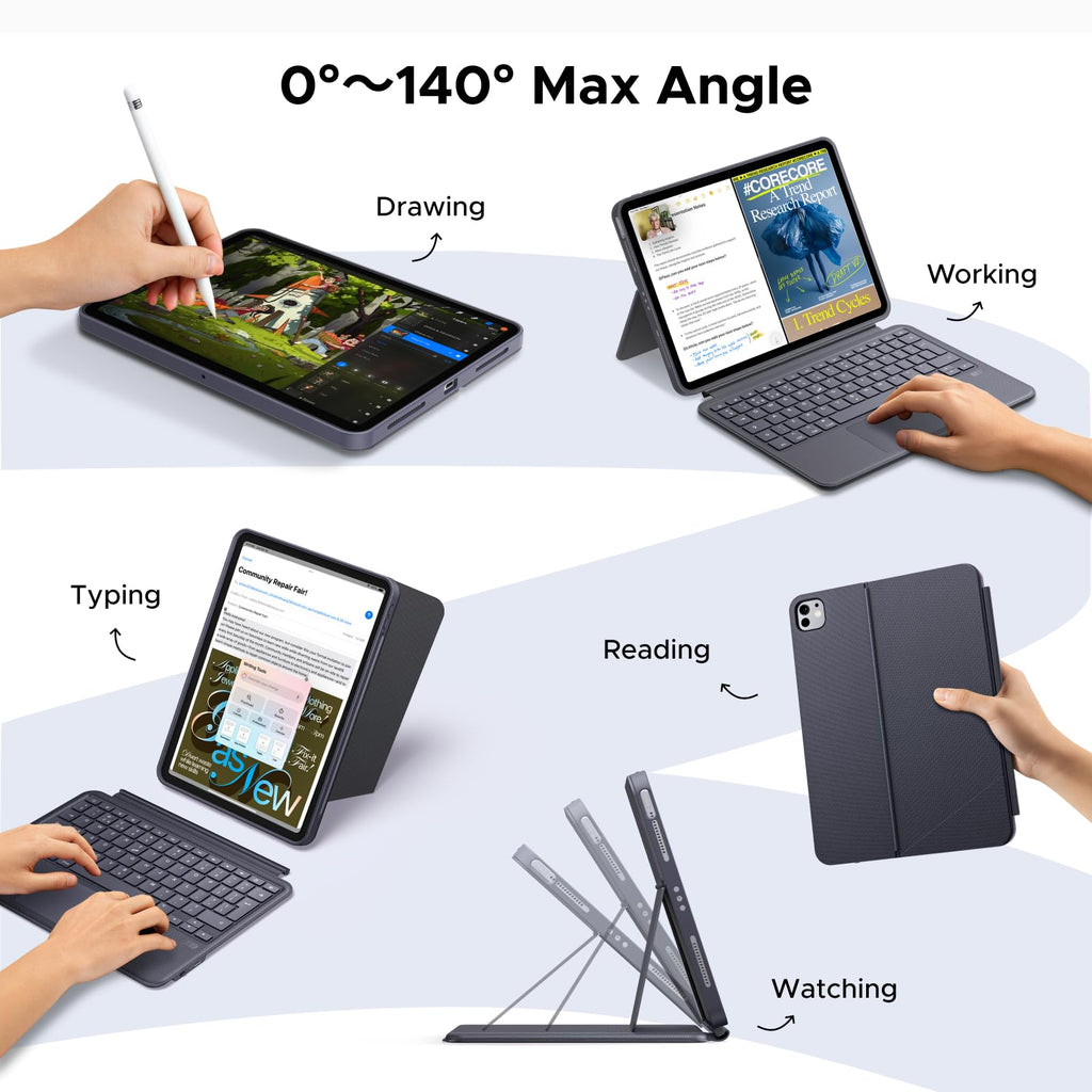UGREEN Tablet Keyboard for iPad, Bluetooth Keyboard Case with UK Layout