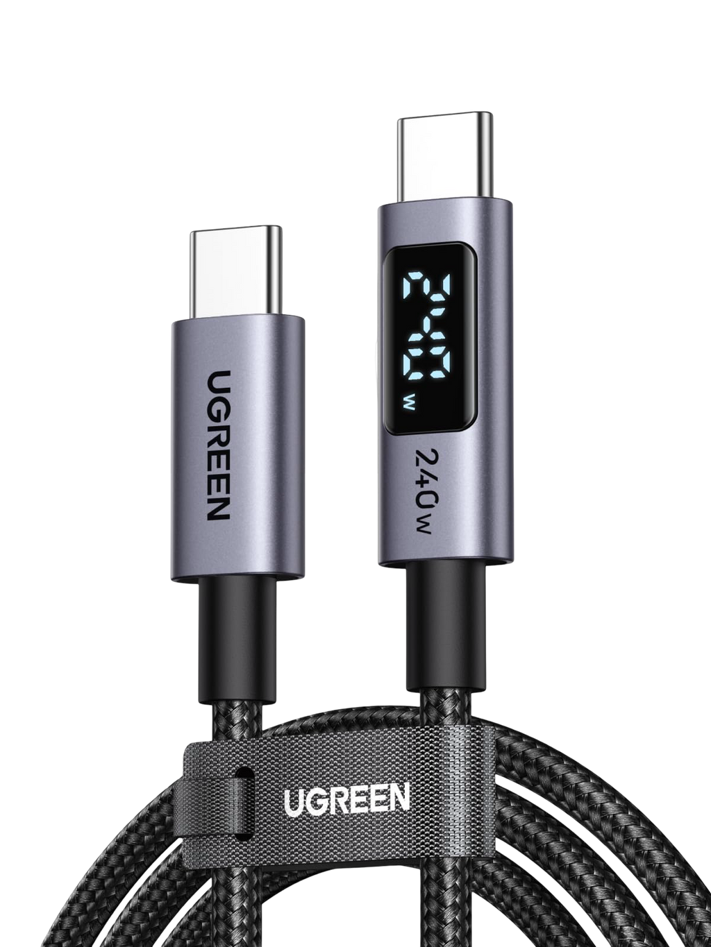 UGREEN 240W USB C to USB-C Cable with Digital Display PD 3.1 Type C to C Fast Charging Cable Compatible with MacBook Pro M4/Air, iPad Pro 2025, HP EliteBook, iPhone Air/17/16, Galaxy S25, 2M