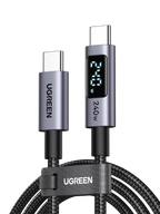 UGREEN 240W USB C to USB-C Cable with Digital Display PD 3.1 Type C to C Fast Charging Cable Compatible with MacBook Pro M4/Air, iPad Pro 2025, HP EliteBook, iPhone Air/17/16, Galaxy S25, 2M