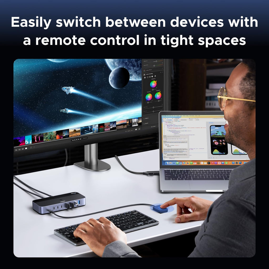 UGREEN 2 in 7 USB C Switch, 10Gbps USB 3.2 Switcher, 2PC Share
