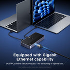 UGREEN USB 3.0 Switch 2 In 4 Out with Gigabit Ethernet Port, Sharing Switch