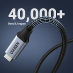 UGREEN 100W USB C Extension Cable 10Gbps 4K 60Hz Male to Female Silver 0.5M