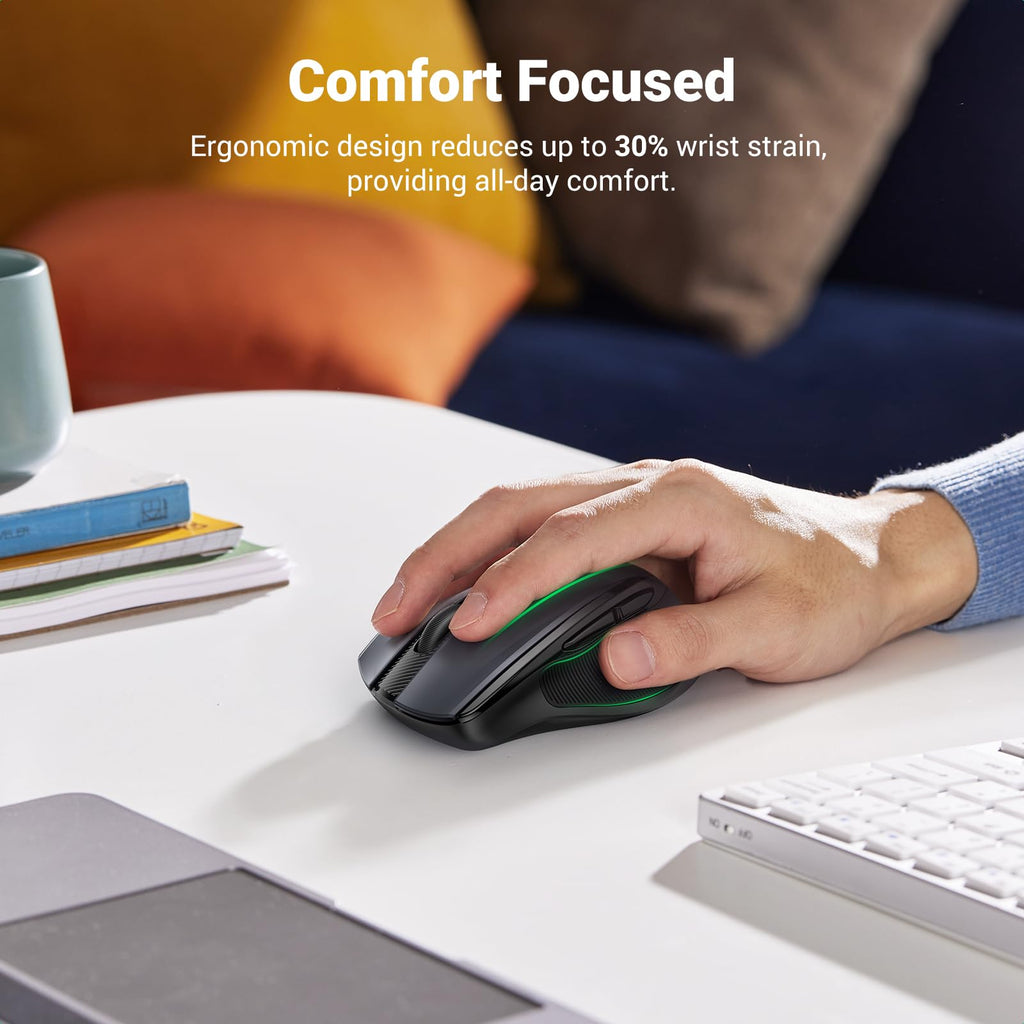 UGREEN Wireless Mouse, 40dB Silent Computer Mouse, Ultra-long Battery Life