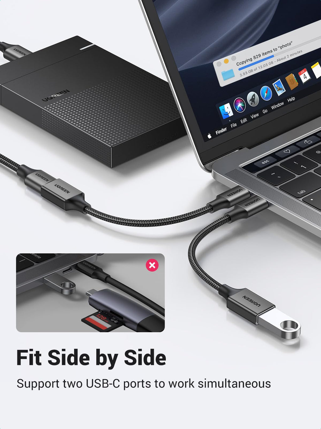 UGREEN 10Gbps USB C to USB Adaptor for iPhone, iPad, MacBook, Galaxy Black