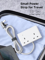 UGREEN Extension Lead 1.5M, 2 Way Power Strip with 4 USB Ports