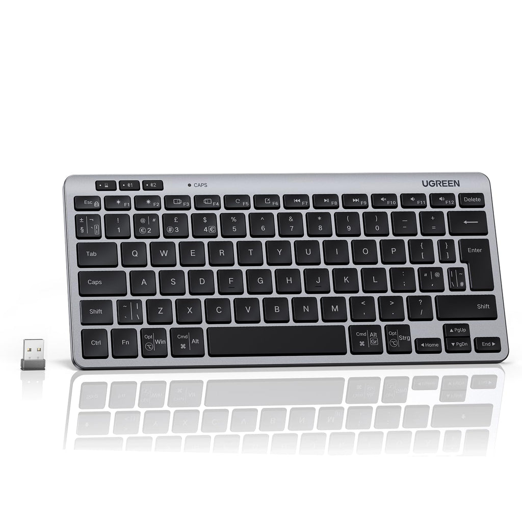 UGREEN Wireless Keyboard, Bluetooth 5.3&2.4GHz Dual Mode with UK Layout