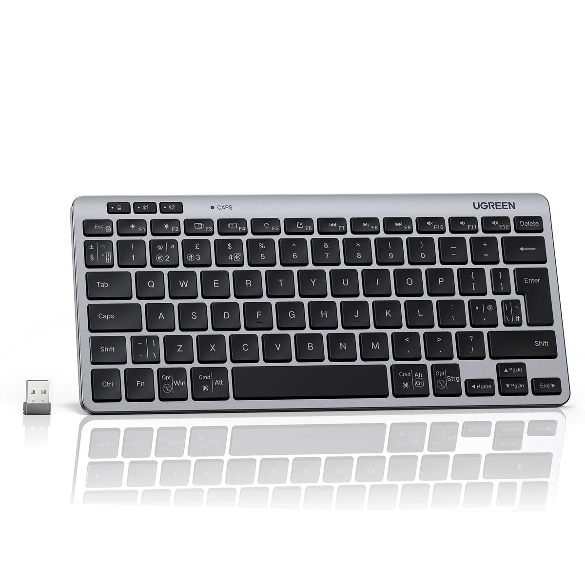 UGREEN Wireless Keyboard, Bluetooth 5.3&2.4GHz Dual Mode with UK Layout