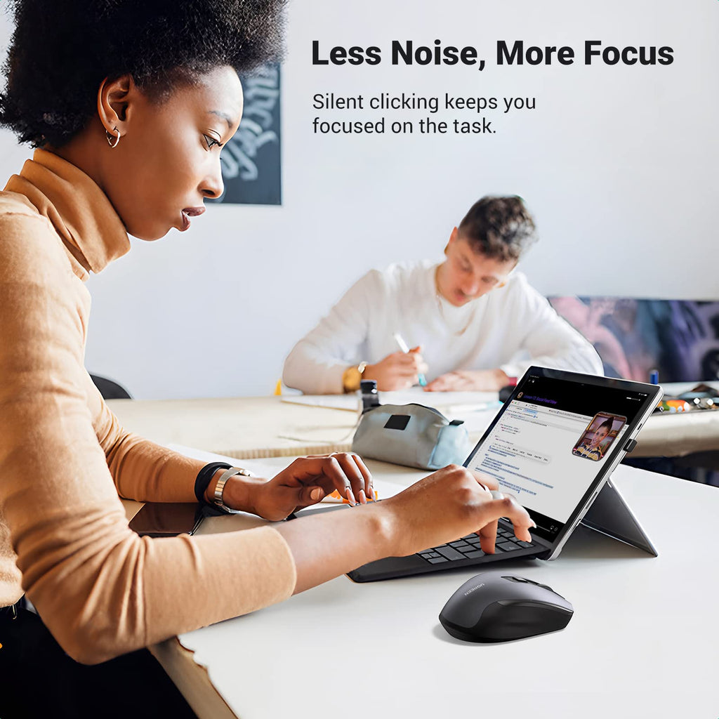 UGREEN Wireless Mouse, 40dB Silent Computer Mouse, Ultra-long Battery Life