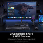 UGREEN USB 3.0 Switch 2 In 4 Out with Gigabit Ethernet Port, Sharing Switch
