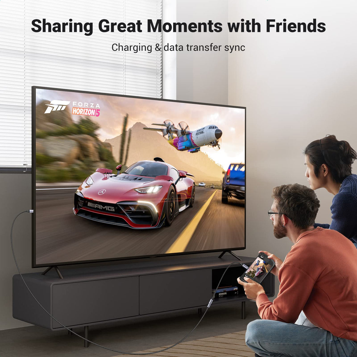 UGREEN 100W USB C Extension Cable 10Gbps 4K 60Hz, Male to Female Silver 1M