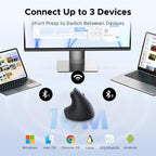 UGREEN Wireless Ergonomic Mouse, Rechargeable Bluetooth &USB Computer Mouse