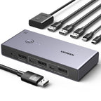 UGREEN 8K@60Hz Displayport KVM Switch 2 PC 1 Monitor with 2 DP Cables