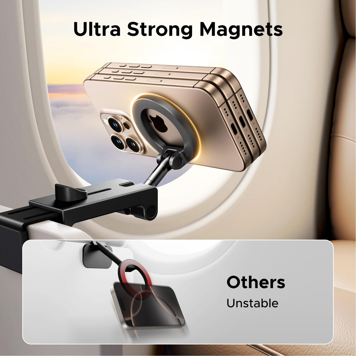 UGREEN Airplane Phone Holder Plane Travel Essential Magsafe Magnetic