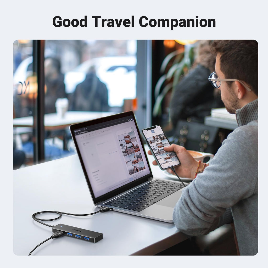 UGREEN USB Hub 3.0 with 60CM Extended Cable, 4 Ports Slim USB Splitter