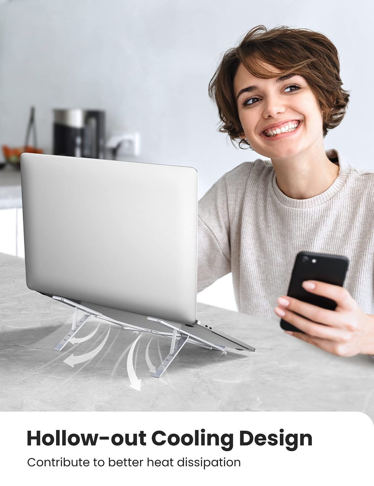 UGREEN Laptop Stand for Desk Adjustable, MacBook Stand