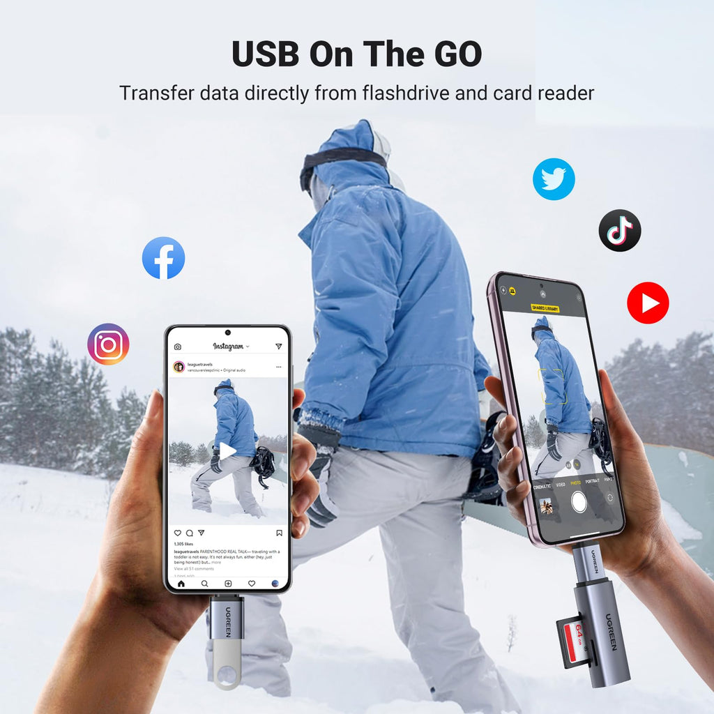 UGREEN USB to USB C Adapter 10Gbps for iPhone, iPad, MacBook, Galaxy 2 Pack
