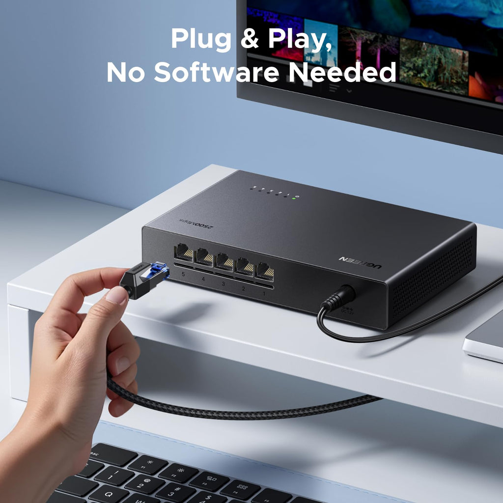 UGREEN 5 Port 2.5Gbps Unmanaged Network Switch Hub