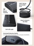 UGREEN Extension Lead 1.5M, 6 Way Power Strip with 3 USB-A & 1 USB-C