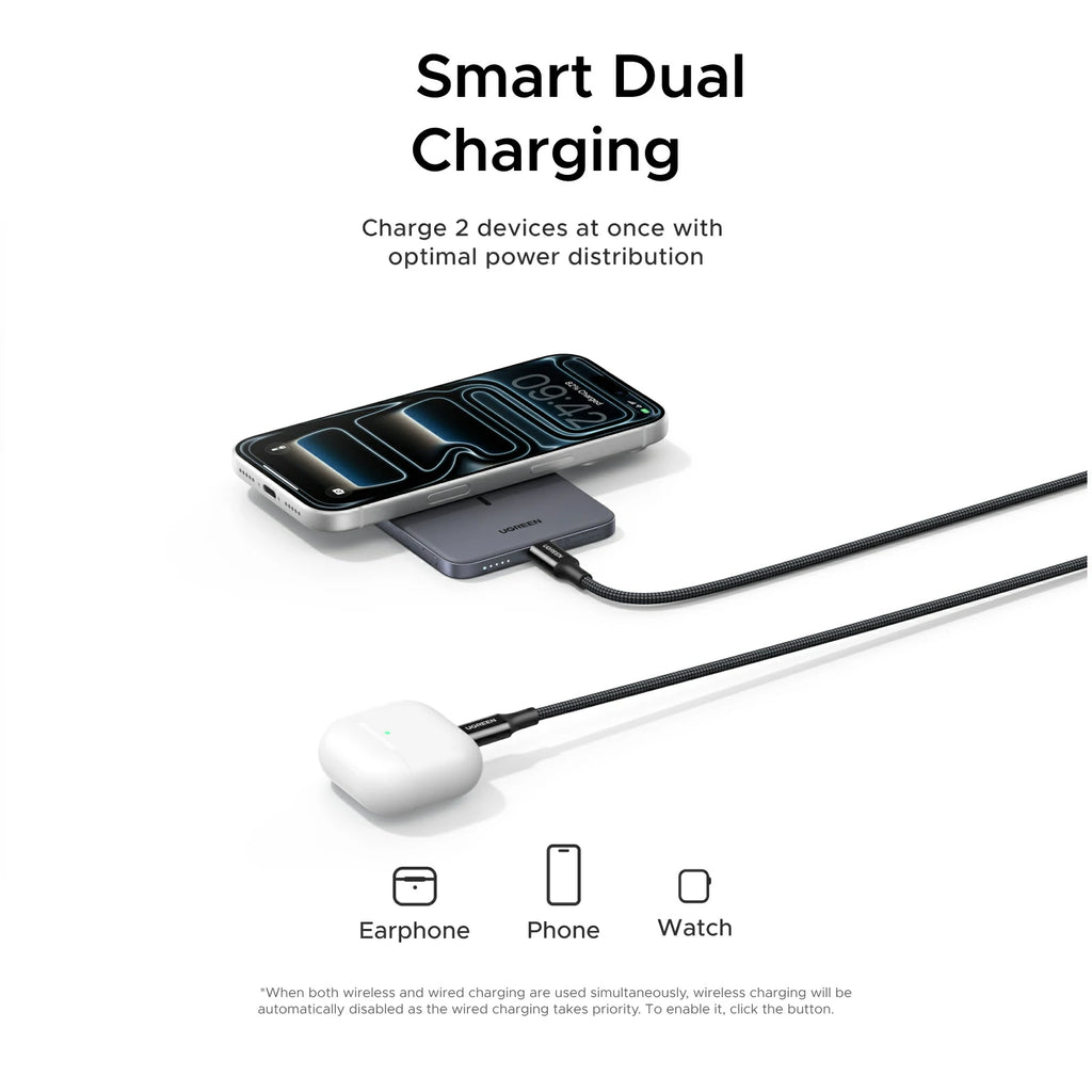 UGREEN MagFlow Air Magnetic Power Bank (5000mAh, Qi2 15W)