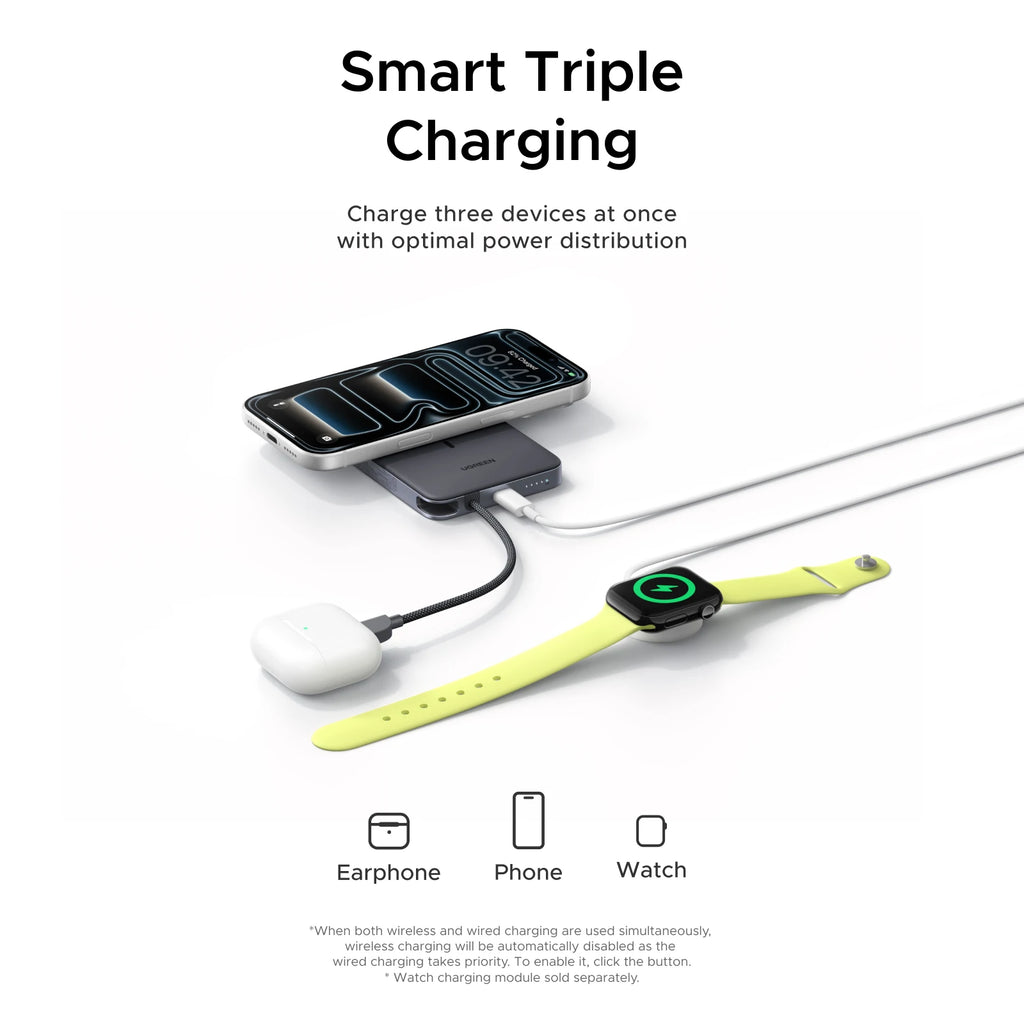 UGREEN MagFlow Air Magnetic Power Bank (10000mAh, Qi2 15W)