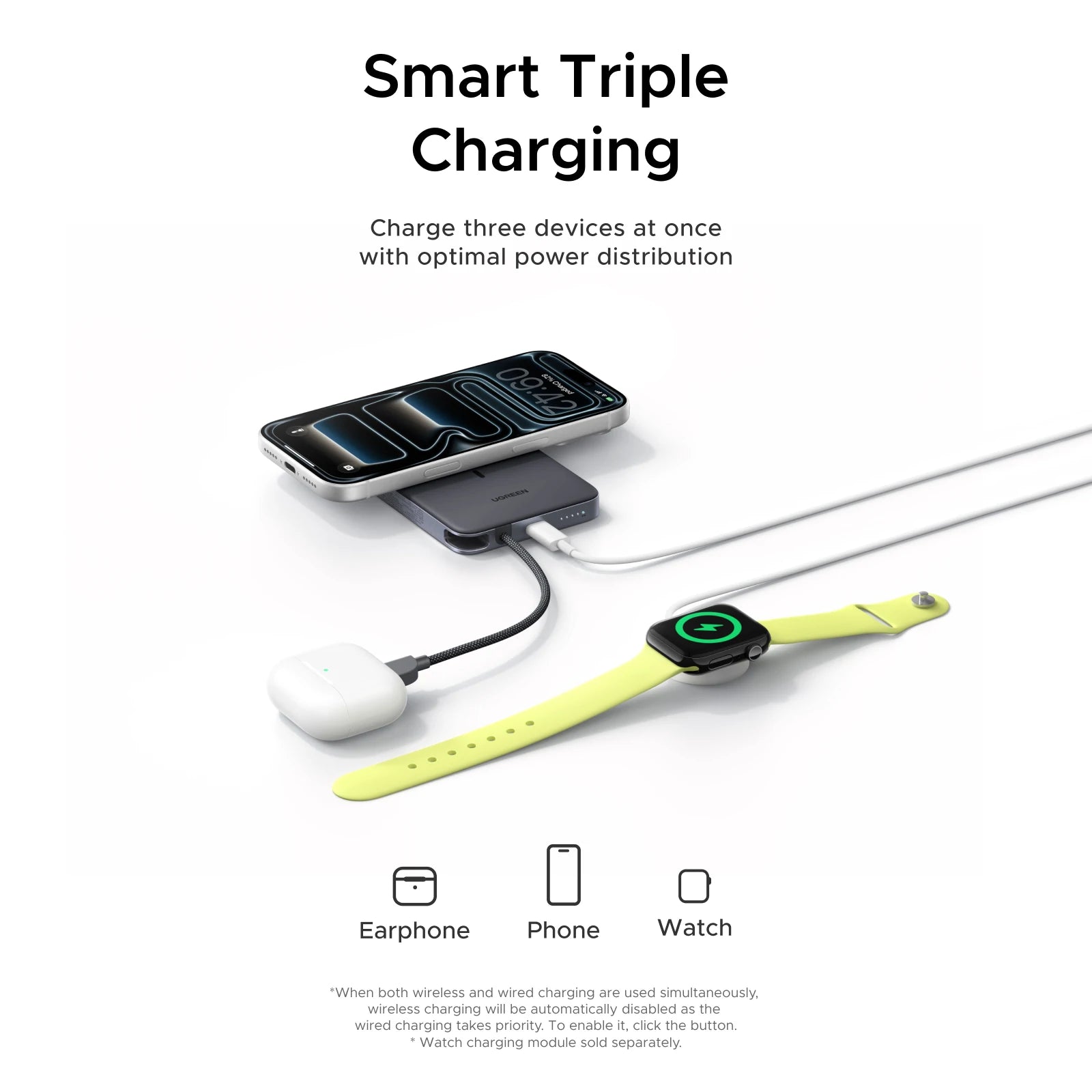 UGREEN MagFlow Air Magnetic Power Bank (10000mAh, Qi2 15W)