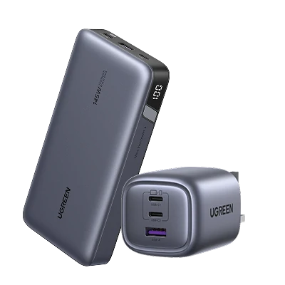 UGREEN Charging Bundle: 25000mAh Power Bank + 65W 3-Port Fast Charger