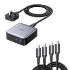 UGREEN Bundle Sale: 65W 4 Ports Charger+100W USB-C Cable*2 (3.2ft)