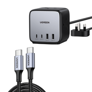 UGREEN Bundle: 65W USB-C GaN Charging Station + 100W USB-C Charger Cable