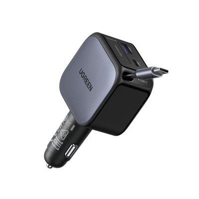 UGREEN Nexode Car Charger 60W with Retractable USB-C Cable