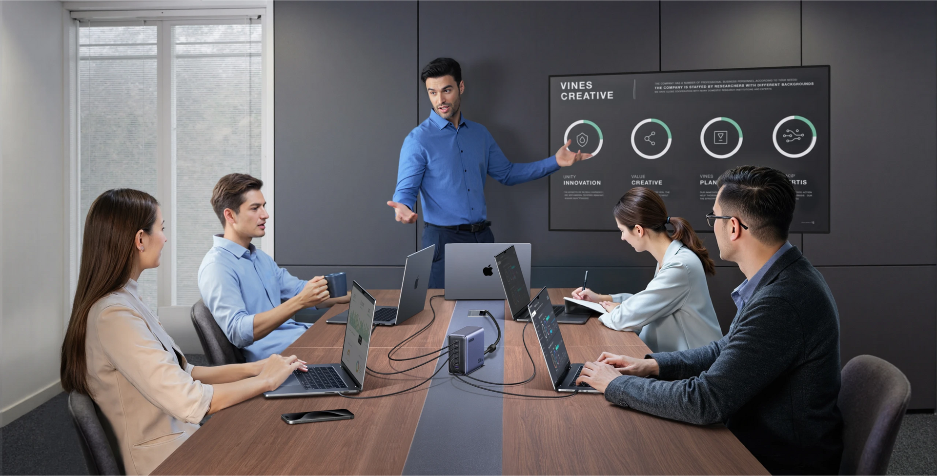 The UGREEN Nexode 500W 6-Port GaN Desktop Fast Charger strikes the perfect balance of design and practicality, making it an excellent choice for any office.