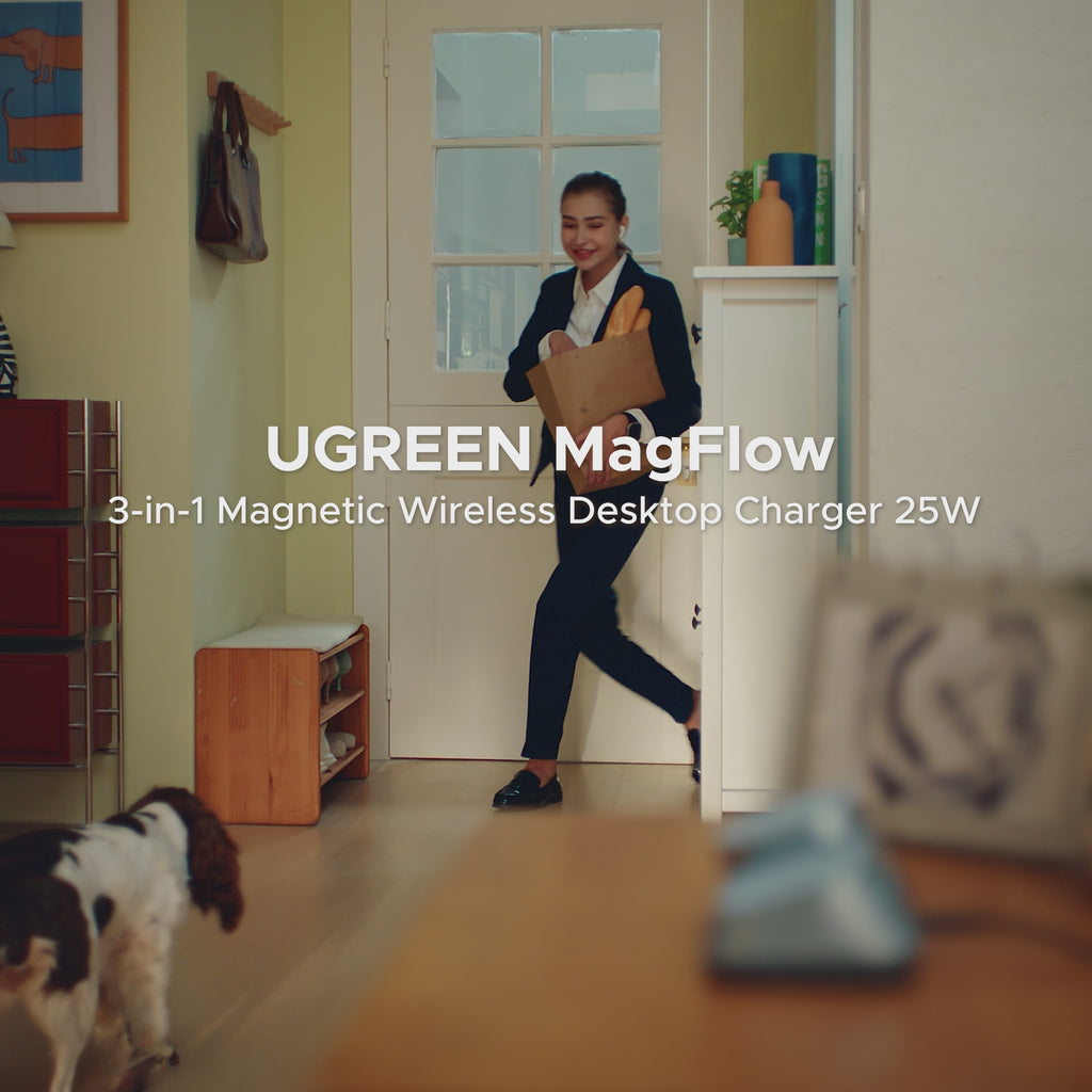 UGREEN MagFlow 3-in-1 Magnectic Wireless Desktop Charger 25W