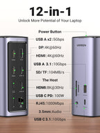 UGREEN Revodok Pro 312 12-IN-1 Docking Station with 100W GaN Charger