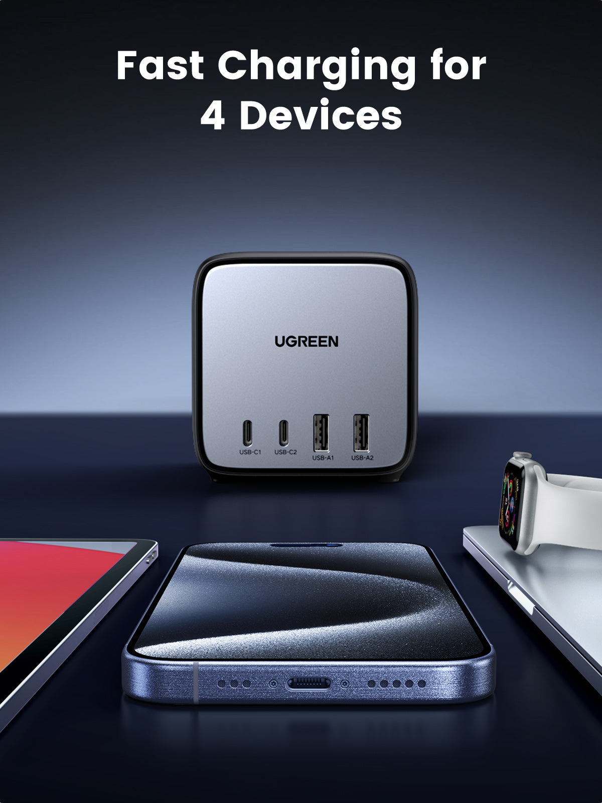 UGREEN 65W USB-C GaN Charging Station-7 Ports Desktop Charger
