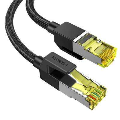 UGREEN Cabo Ethernet Cat 8 de 1,8 m, trançado de alta velocidade, 40 Gbps  2000 MHz, cabo de rede Cat8 RJ45 blindado para ambientes internos e  resistentes, compatível com jogos, PC
