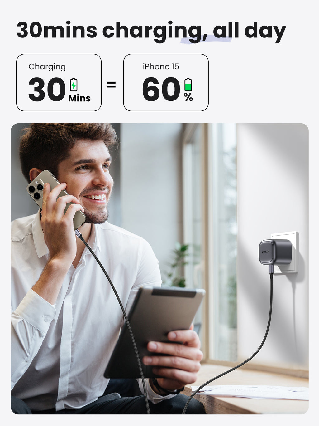 Ugreen Nexode 30W GaN Wall Charger - UGREEN UK