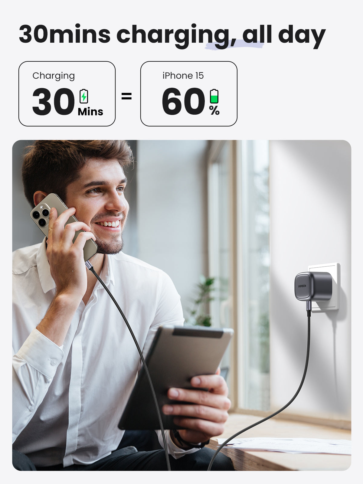 Ugreen Nexode 30W GaN Wall Charger - UGREEN UK
