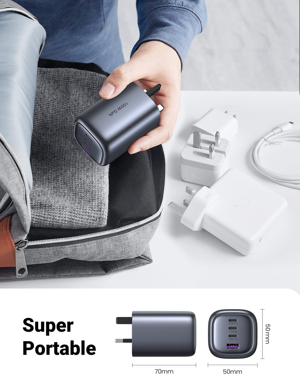 Ugreen 100W GaN Charger with 5-in-1 USB-C Hub Bundle - UGREEN - 40749+15495