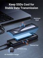 Ugreen 10Gbps M.2 NVMe SSD Hard Drive Enclosure With 2 Cables - UGREEN-90541