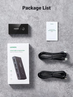 Ugreen 2 In 4 Output USB KVM Switch with 2 Pack 1.5M USB 2.0 A to A Cable - UGREEN-30767
