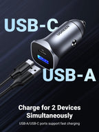 Ugreen 24W PD Car Charger 2 Ports - UGREEN-30780