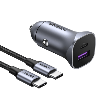 UGREEN 30W Car Charger with 60W USB C Cable PD&QC3.0 Fast Charge
