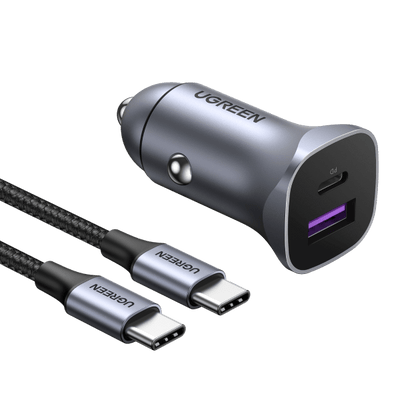 Ugreen 30W PD Car Charger 2 Ports with 60W USB-C Cable
