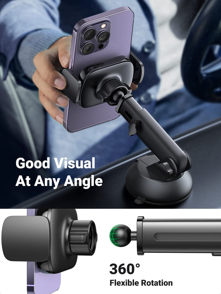 UGREEN 360° Adjustable Suction Cup Car Phone Holder (Black