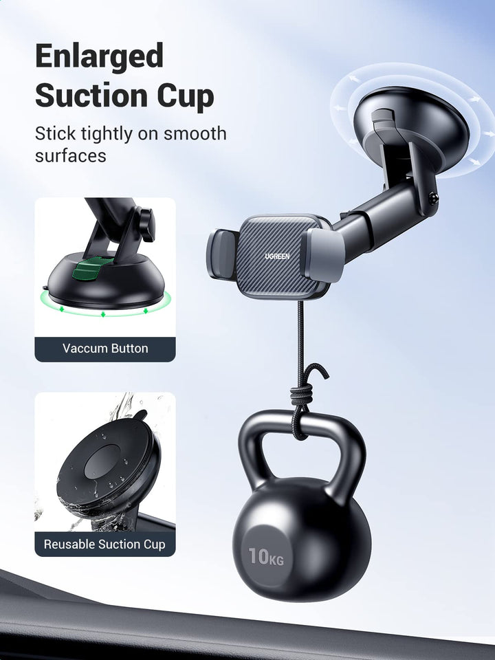 Ugreen 360° Adjustable Suction Cup Car Phone Holder (Gray) - UGREEN-15815