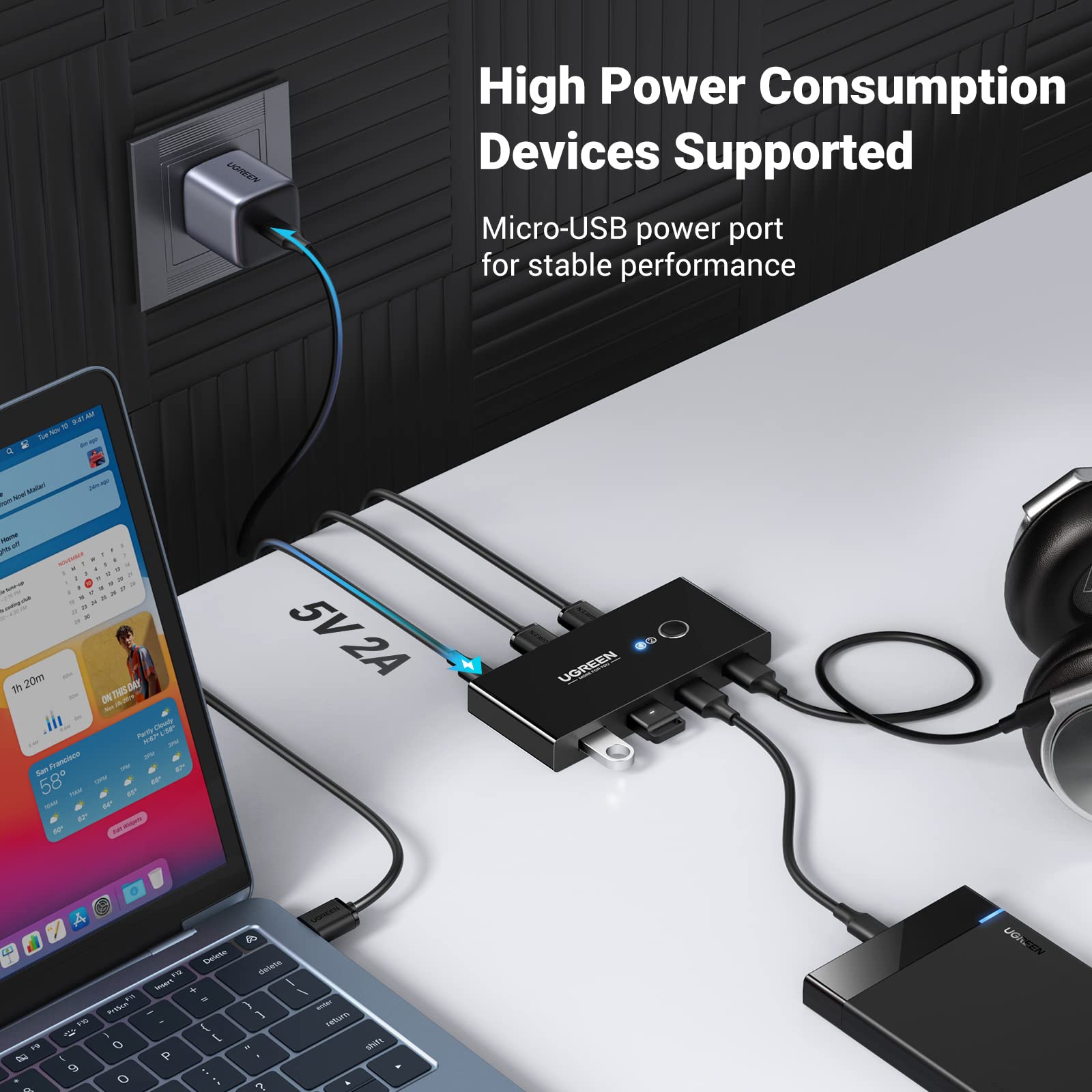 Ugreen 4 Port USB 3.0 5Gbps High-Speed Switch Selector - UGREEN-30768
