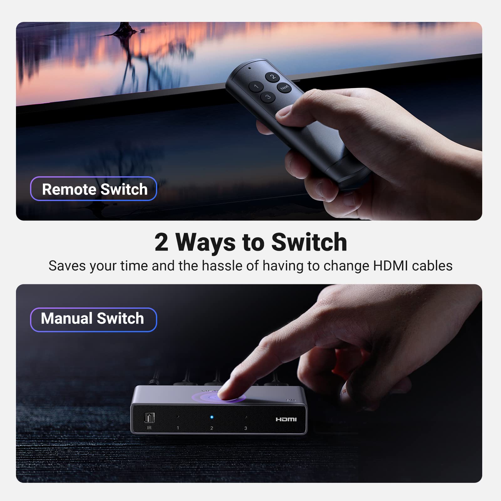 UGREEN 4K@120Hz HDMI 2.1 Switch - 3 In 1 Out - UGREEN - 15604