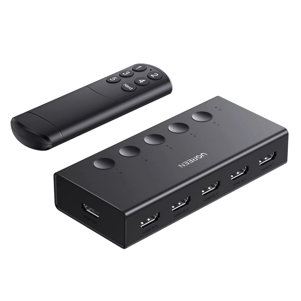 Ugreen 5 in 1 Out HDMI Switch - 4k@60hz with Remote - UGREEN - 90512