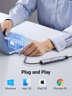Ugreen 5-in-1 USB 3.0 Hub with Ethernet Adapter - Driver-Free - UGREEN - 60554
