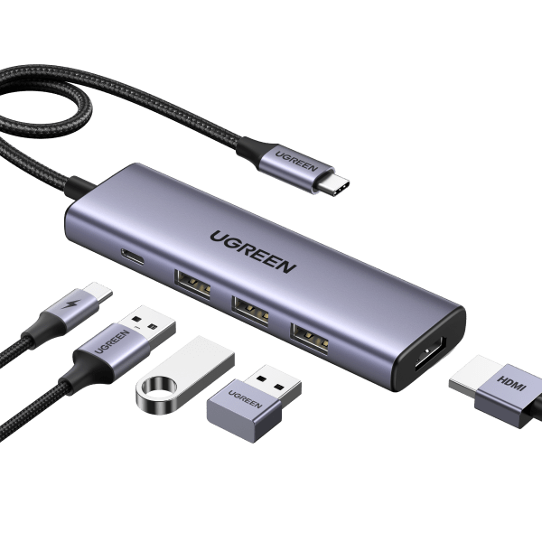 Ugreen 5-in-1 USB-C Hub (100W PD, 4K@30Hz HDMI) - UGREEN-15596